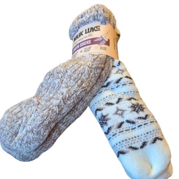 Muk Luks Men's Cabin Socks - Brown and Cream - Picture 1 of 4